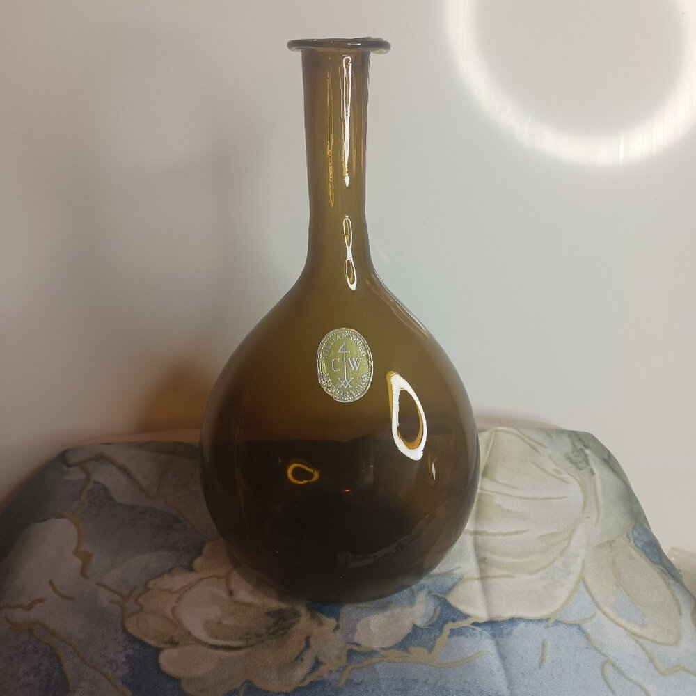 Vintage Blenko Williamsburg Restoration Amber Bottle